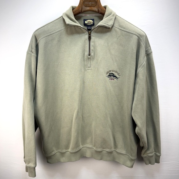 Tommy Bahama Other - Tommy Bahama Relax Vintage 1/4 Zip Pullover Sweater Size L Khaki Beige Cotton